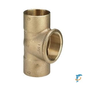Тройник Viega с переходом на внутреннюю резьбу 35х1/2х35 под пайку, бронза ,модель 94130G (152734)