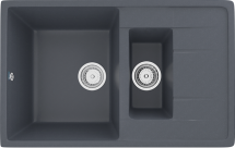 Двухсекционная реверсивная мойка ULGRAN U-205 антрацит — 