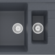 Двухсекционная реверсивная мойка ULGRAN U-205 антрацит  (U-205-343)