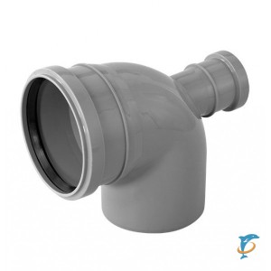 Отвод канализационный 110-50-90 задний ( Политек)   (О-110/50/90 задний)