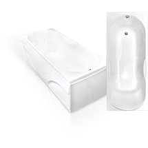 Акриловая ванна Bach Лаура 120х70 Система 3A — переливом и фронтальной панелью,Система 3А: двигатель 900Вт,г/м 6 форсунок,с/м 4 форсунки