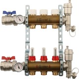 Коллектор распределительный STOUT для тёплого пола с расходомерами 3 выхода — Коллекторные блоки STOUT производятся в Италии под тщательным контролем, проходя многочисленные тесты и сертификацию оборудования.