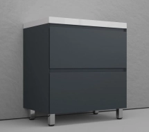 Тумба с раковиной напольная Style Line Манхэттен 80 2 ящика PLUS, графит — Тумба для комплекта Style Line подвесная Сакура 80 P-UM-COM80/1