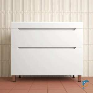 Тумба с раковиной напольная Style Line Остин 100, белый эмаль PLUS (ЛС-00002399+ЛС-00002422)