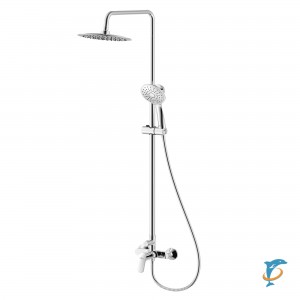 Смеситель Rossinka RS45-45 для душа с регулируемой высотой штанги и лейкой "Тропический дождь"  (RS45-45)