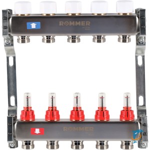 Коллектор ROMMER из нержавеющей стали с расходомерами 5 вых. RMS-1200-000005 (RMS-1200-000005)
