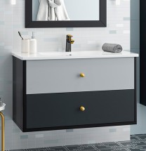 Тумба с раковиной Brevita Кристиан 100 подвесная с 2 ящиками — 