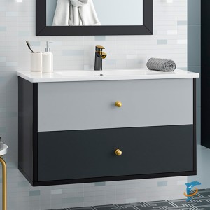 Тумба с раковиной Brevita Кристиан 100 подвесная с 2 ящиками  (Кри-06100-01-012Я+Misty_641235)