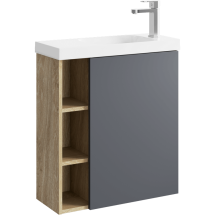 Тумба с раковиной Aqwella Alba 60 подвесная, павая дуб давос, серый — 