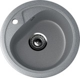Круглая мойка с отверстием под смеситель ULGRAN U-500 темно-серый — 