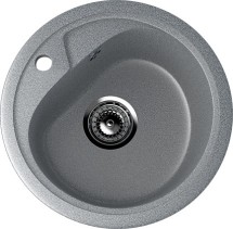 Круглая мойка с отверстием под смеситель ULGRAN U-500 темно-серый — 