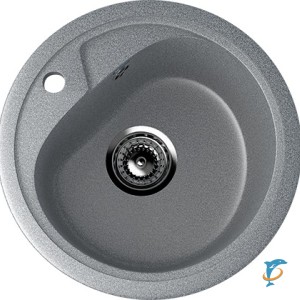 Круглая мойка с отверстием под смеситель ULGRAN U-500 темно-серый  (U-500-309)