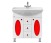 Мебель для ванной Misty Сидней 75 с 3-мя ящиками и правым зеркалом красная