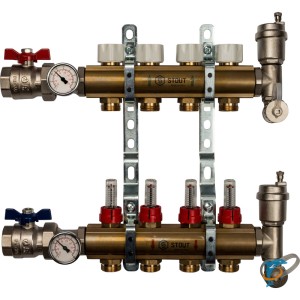 Коллектор распределительный STOUT для тёплого пола с расходомерами 4 выхода (SMB 0473 000004)