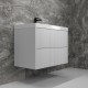 Тумба с раковиной Style Line Стокгольм 80 подвесная, белый рифленый софт  (ЛС-00002315+ЛС-00000723)