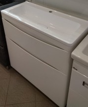 Тумба с раковиной El Fante Бергамо мини 70 Люкс антискрейтч белый, PLUS напольная 2 ящика — 