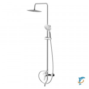 Смеситель Rossinka RS45-46 для ванны с регулируемой высотой штанги и лейкой "Тропический дождь"  (RS45-46)