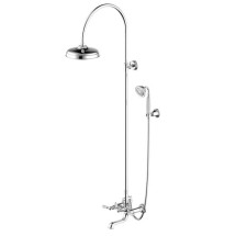 Душевая колонна со смесителем для ванны Bravat Art, хром — 