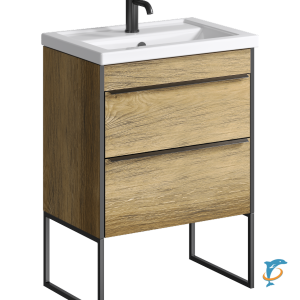 Тумба с раковиной Aqwella Fargo 60 напольная  (FRG0106DB+FRGN380+4640021060773)