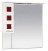 Зеркало со шкафом Мисти (Misty) Кармен 90 левое белая плёнка/красное стекло