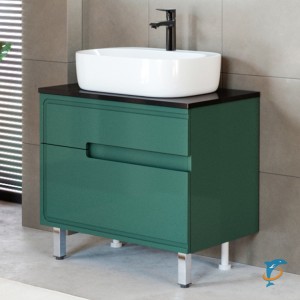 Тумба с столешницей Taliente Celia 100 (TA-MBC-100PS-grigio verde+TA-MB-ST100-Nero+Taliente_GR-3027)