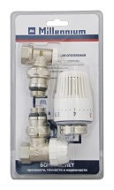 Комплект кранов 3/4 угловой для отопления под термоголовку — 