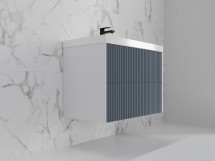 Тумба с раковиной Style Line Стокгольм 80 подвесная, графит софт — 