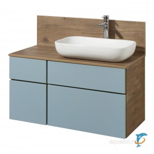 Тумба с раковиной Aquaton Мишель 100 дуб рустикальный, фьорд  (1A256901MIX30 + Aquaton_1AX169WBXX000)