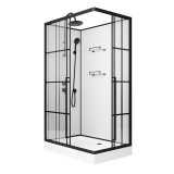Душевая кабина Niagara Standart ST120/80/15QL/KL/BKT (120х80х225) низкий поддон(15см) черный, стекло прозрачное &mdash; 