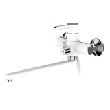 Смеситель для ванны HAIBA HB22805-8 длинный излив, латунь, белый/хром — 