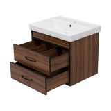 Тумба с раковиной Misty Кедр 60 подвесная с 2 ящиками — 