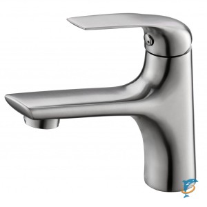 GAMMA Смеситель для раковины без донного клапана, нержавеющая сталь, исполнение сатин GAM-LVM-25-IN  (GAM-LVM-25-IN)