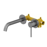 Смеситель для раковины встроенный Timo Saona 2372/18SM черное золото — 