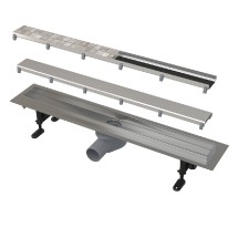 Душевой лоток AlcaPlast Double APZ13 75 см — Водоотводящий желоб с порогами для перфорированной решетки