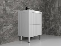 Тумба с раковиной Style Line Стокгольм 60 напольная, белый рифленый софт — 