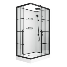 Душевая кабина Niagara Standart ST120/80/15QR/KL/BKT (120х80х225) поддон низкий(15см) черный, стекло прозрачное &mdash; 