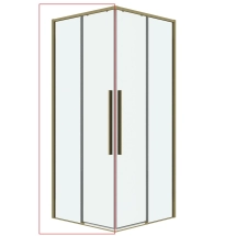 Душевое ограждение GROSSMAN Galaxy 80х195 стекло прозрачное, профиль золото сатин — 