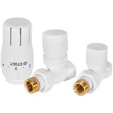 Комплект клапанов термостатических STOUT Design белый, прямой 1/2, SVTDK-0001-000015W &mdash; 