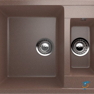 Двухсекционная реверсивная мойка ULGRAN U-106 терракот  (U-106-307)