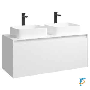 Тумба с раковиной Aqwella 5 Stars Mobi 120 подвесная, белый (раковина Джой)  (MOB0112W+MOB0712W+641945)