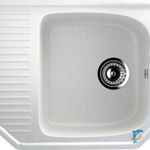 Угловая односекционная мойка с отверстием под смеситель ULGRAN U-109 молочный  (U-109-341)