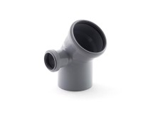 Отвод канализационный 110-50-45 левый ( Политек)  — Отвод канализационный 110-50-45 левый ( Политек)