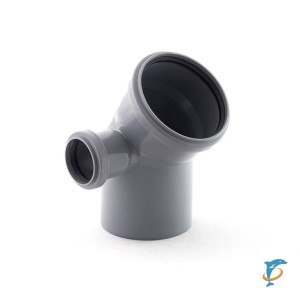 Отвод канализационный 110-50-45 левый ( Политек) (О-110/50/45 левый)
