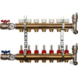 Коллектор распределительный STOUT для тёплого пола с расходомерами 7 выходов — Коллекторные блоки STOUT производятся в Италии под тщательным контролем, проходя многочисленные тесты и сертификацию оборудования.