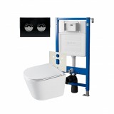 Инсталляция пневм Point Элемент П PN45121 + Клавиша уст в стену черн/хром+Унитаз Венера PN41071 — 