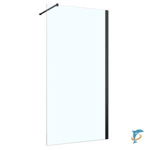 Душевое ограждение AZARIO FELTON 120х200 walk-in, прозрачное cтекло 8 мм с покрытием easy clean, черный матовый профиль (AZ-151S 120)  (AZ-151S 120)