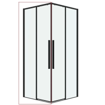 Душевое ограждение GROSSMAN Galaxy 90х195 стекло прозрачное, профиль черный матовый — 