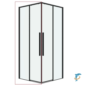 Душевое ограждение GROSSMAN Galaxy 90х195 стекло прозрачное, профиль черный матовый  (1/2.K33.01.90.21.00)