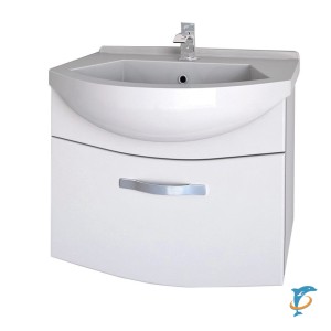 Тумба с раковиной Alfa 55 new, подвесной, белый лак  (99.0305 + 195452)