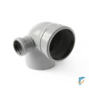 Отвод канализационный 110-50-90 левый ( Политек)   (О-110/50/90 левый)